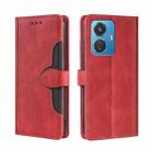 For vivo Y55 4G Skin Feel Magnetic Buckle Leather Phone Case(Red) - 1