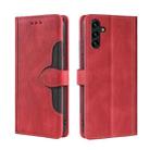 For Samsung Galaxy A04s Skin Feel Magnetic Buckle Leather Phone Case(Red) - 1