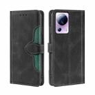 For Xiaomi Civi 2 5G Skin Feel Magnetic Buckle Leather Phone Case(Black) - 1