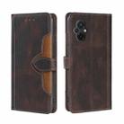 For Xiaomi Poco M5 4G Skin Feel Magnetic Buckle Leather Phone Case(Brown) - 1