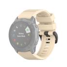 For Garmin Fenix 6X 26mm Quick Release Official Texture Wrist Strap Watchband with Plastic Button(Beige) - 1