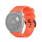 For Garmin Fenix 6X 26mm Quick Release Official Texture Wrist Strap Watchband with Plastic Button(Coral Red) - 1