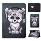 For iPad mini  2 / 3 / 4 / 5 Electric Horizontal TPU Painted Flat Feather Case with Sleep Function & Pen Cover & Card Slot & Holder(Music Leopard) - 1