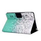 For iPad mini  2 / 3 / 4 / 5 Electric Horizontal TPU Painted Flat Feather Case with Sleep Function & Pen Cover & Card Slot & Holder(Green Quicksand) - 7
