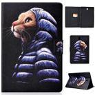 For Galaxy Tab S4 10.5 T830 Electric Horizontal TPU Painted Flat Feather Case with Sleep Function & Pen Cover & Card Slot & Holder(Little Yellow Cat) - 1