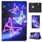 For Galaxy Tab A 10.5 T590 Electric Horizontal TPU Painted Flat Feather Case with Sleep Function & Pen Cover & Card Slot & Holder(Starry Sky Butterfly) - 1