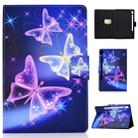 For Galaxy Tab S6 T860 Electric Horizontal TPU Painted Flat Feather Case with Sleep Function & Pen Cover & Card Slot & Holder(Starry Sky Butterfly) - 1