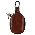 For Apple AirPods Universal Bluetooth Earphone Leather Storage Bag(Dark Brown) - 1