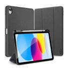 For iPad 10th Gen 10.9 2022 DUX DUCIS Domo Series Magnetic Flip Leather Tablet Case(Black) - 1