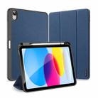 For iPad 10th Gen 10.9 2022 DUX DUCIS Domo Series Magnetic Flip Leather Tablet Case(Blue) - 1