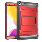 For iPad 10.2 2021 / 2020 / 2019 Explorer Tablet Protective Case with Screen Protector(Metal Red) - 2