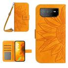 For Asus ROG Phone 6 Skin Feel Sun Flower Pattern Flip Leather Phone Case with Lanyard(Yellow) - 1