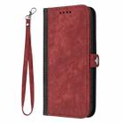 For iPhone 12 / 12 Pro Side Buckle Double Fold Hand Strap Leather Phone Case(Red) - 2