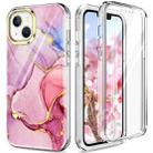 For iPhone 14 Plus 360 Full Body Painted Clear Phone Case(Marble L13) - 1