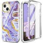 For iPhone 14 Plus 360 Full Body Painted Clear Phone Case(Marble L14) - 1