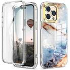 For iPhone 14 Pro 360 Full Body Painted Clear Phone Case(Marble L07) - 1