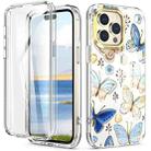 For iPhone 14 Pro 360 Full Body Painted Clear Phone Case(Butterflies L10) - 1