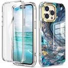 For iPhone 14 Pro Max 360 Full Body Painted Clear Phone Case(Marble L09) - 1