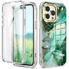 For iPhone 14 Pro Max 360 Full Body Painted Clear Phone Case(Marble L12) - 1