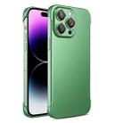For iPhone 14 Plus Frameless Metallic Paint Phone Case with Lens Film(Matcha Green) - 1