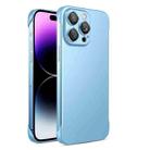 For iPhone 14 Pro Frameless Metallic Paint Phone Case with Lens Film(Sierra Blue) - 1