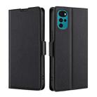 For Motorola Moto E32 India/E22s 4G Global Ultra-thin Voltage Side Buckle Horizontal Flip Leather Phone Case(Black) - 1