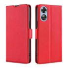 For OPPO A17 Ultra-thin Voltage Side Buckle Horizontal Flip Leather Phone Case(Red) - 1