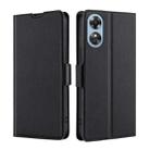 For OPPO A17 Ultra-thin Voltage Side Buckle Horizontal Flip Leather Phone Case(Black) - 1