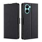 For Realme C33 4G Ultra-thin Voltage Side Buckle Horizontal Flip Leather Phone Case(Black) - 1