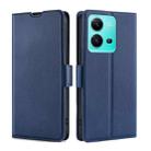 For vivo V25 5G/V25e 5G Ultra-thin Voltage Side Buckle Horizontal Flip Leather Phone Case(Blue) - 1