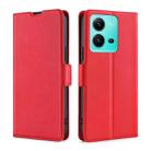 For vivo V25 5G/V25e 5G Ultra-thin Voltage Side Buckle Horizontal Flip Leather Phone Case(Red) - 1