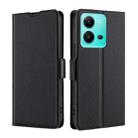 For vivo V25 5G/V25e 5G Ultra-thin Voltage Side Buckle Horizontal Flip Leather Phone Case(Black) - 1