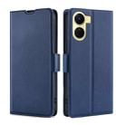 For vivo Y16 4G/Y02s 4G Ultra-thin Voltage Side Buckle Horizontal Flip Leather Phone Case(Blue) - 1