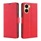 For vivo Y16 4G/Y02s 4G Ultra-thin Voltage Side Buckle Horizontal Flip Leather Phone Case(Red) - 1