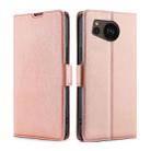 For Sharp Aquos sense7 Plus Ultra-thin Voltage Side Buckle Horizontal Flip Leather Phone Case(Rose Gold) - 1