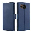 For Sharp Aquos sense7 Plus Ultra-thin Voltage Side Buckle Horizontal Flip Leather Phone Case(Blue) - 1