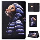 Electric Horizontal TPU Painted Flat Feather Case with Pen Cover & Card Slot & Holder(Little Yellow Cat) - 1