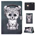 Electric Horizontal TPU Painted Flat Feather Case with Pen Cover & Card Slot & Holder(Music Leopard) - 1