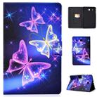 Electric Horizontal TPU Painted Flat Feather Case with Pen Cover & Card Slot & Holder(Starry Sky Butterfly) - 1