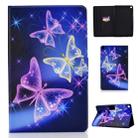 Electric Horizontal TPU Painted Flat Feather Case with Pen Cover & Card Slot & Holder(Starry Sky Butterfly) - 1