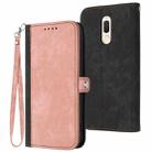 For Huawei Mate 10 Lite Side Buckle Double Fold Hand Strap Leather Phone Case(Pink) - 1