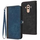 For Huawei Mate 10 Pro Side Buckle Double Fold Hand Strap Leather Phone Case(Royal) - 1