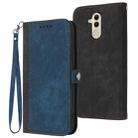 For Huawei Mate 20 Lite Side Buckle Double Fold Hand Strap Leather Phone Case(Royal) - 1