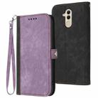 For Huawei Mate 20 Lite Side Buckle Double Fold Hand Strap Leather Phone Case(Purple) - 1