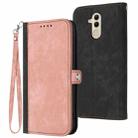 For Huawei Mate 20 Lite Side Buckle Double Fold Hand Strap Leather Phone Case(Pink) - 1