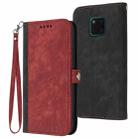 For Huawei Mate 20 Pro Side Buckle Double Fold Hand Strap Leather Phone Case(Red) - 1