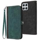 For Honor X30i Side Buckle Double Fold Hand Strap Leather Phone Case(Dark Green) - 1