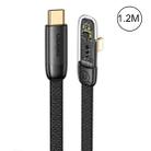 USAMS US-SJ583 PD 20W Iceflake Series Type-C to 8 Pin Right Angle Transparent Fast Charge Data Cable, Cable Length:1.2m(Black) - 1