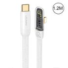 USAMS US-SJ583 PD 20W Iceflake Series Type-C to 8 Pin Right Angle Transparent Fast Charge Data Cable, Cable Length:1.2m(White) - 1