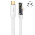 USAMS US-SJ586 PD 20W Iceflake Series Type-C to 8 Pin Right Angle Transparent Fast Charge Data Cable, Cable Length:2m(White) - 1